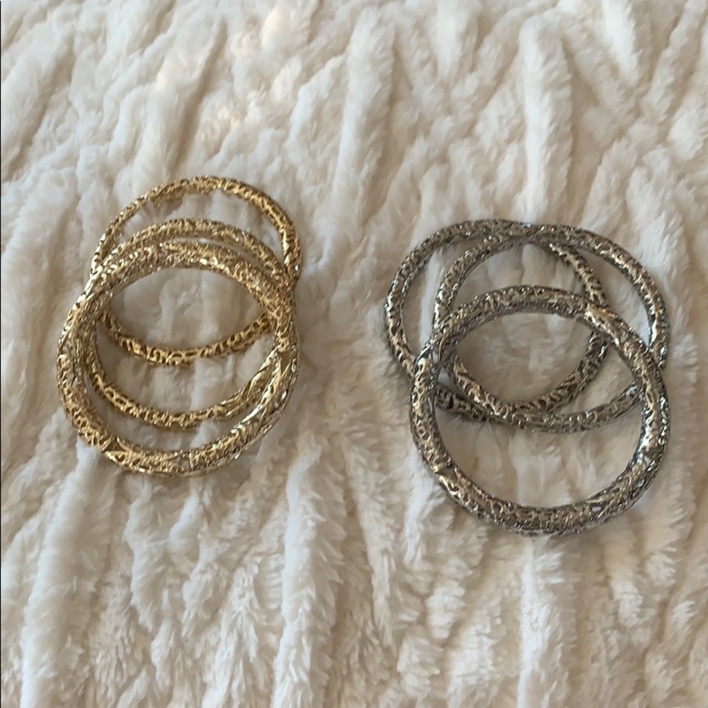 Kendra Scott fold and silver bangles